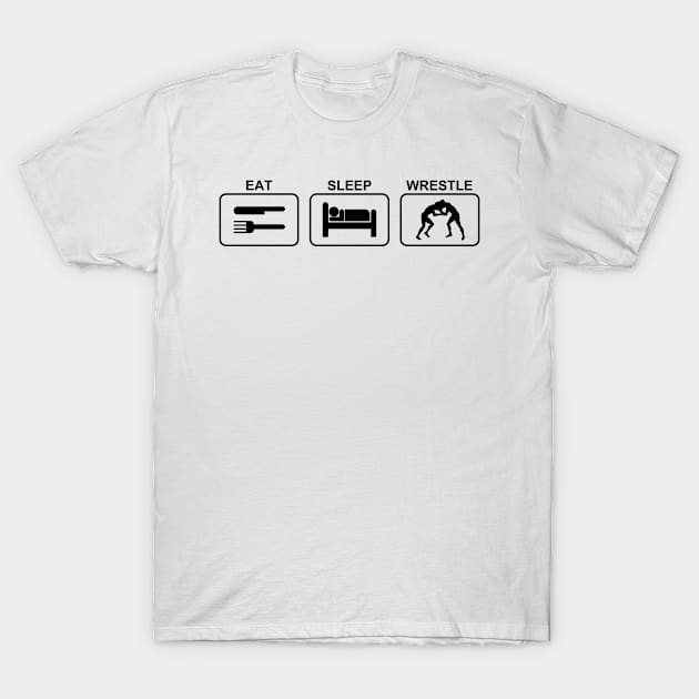 Eat Sleep Wrestle T-Shirt by Cutepitas